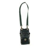 Maxbell PU Leather Barber Scissors Shears Combs Clips Tools Holder Pouch Waist Bag Green
