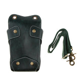 Maxbell PU Leather Barber Scissors Shears Combs Clips Tools Holder Pouch Waist Bag Green