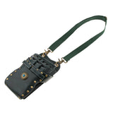 Maxbell PU Leather Barber Scissors Shears Combs Clips Tools Holder Pouch Waist Bag Green