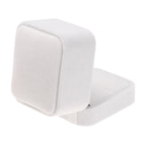 Maxbell Velvet Engagement Wedding Earring Ring Jewelry Display Box  White