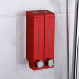 Maxbell 320ml Wall Mount Bathroom Shower Soap Dispenser Liquid Soap Red