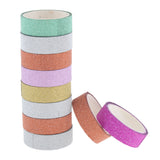 Maxbell Glitter Tape Shiny Colored Masking Tape Sticky Adhesive DIY Tape Pure Color