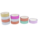 Maxbell Glitter Tape Shiny Colored Masking Tape Sticky Adhesive DIY Tape Pure Color