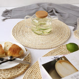 Maxbell Round Corn Peel Straw Weave Placemat Tablemat Dinner Mat Pad Kitchen 50cm