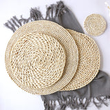 Maxbell Round Corn Peel Straw Weave Placemat Tablemat Dinner Mat Pad Kitchen 50cm