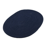 Maxbell 30*40cm Cotton Braided Round Table Placemat Thermal Insulation Mat Dark Blue