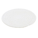 Maxbell 18cm Cotton Braided Round Table Placemat Heat Resistant Mat White