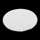 Maxbell 18cm Cotton Braided Round Table Placemat Heat Resistant Mat White