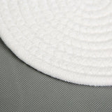 Maxbell 18cm Cotton Braided Round Table Placemat Heat Resistant Mat White