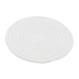 Maxbell 18cm Cotton Braided Round Table Placemat Heat Resistant Mat White