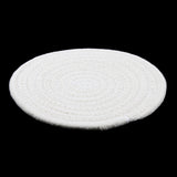 Maxbell 18cm Cotton Braided Round Table Placemat Heat Resistant Mat White