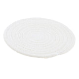 Maxbell 18cm Cotton Braided Round Table Placemat Heat Resistant Mat White