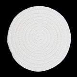 Maxbell 18cm Cotton Braided Round Table Placemat Heat Resistant Mat White