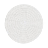 Maxbell 18cm Cotton Braided Round Table Placemat Heat Resistant Mat White