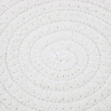 Maxbell 18cm Cotton Braided Round Table Placemat Heat Resistant Mat White