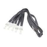 Maxbell 5 Pieces  ID Card Holder Lanyard Straps Key Chain Badge ID Neck Holder Black