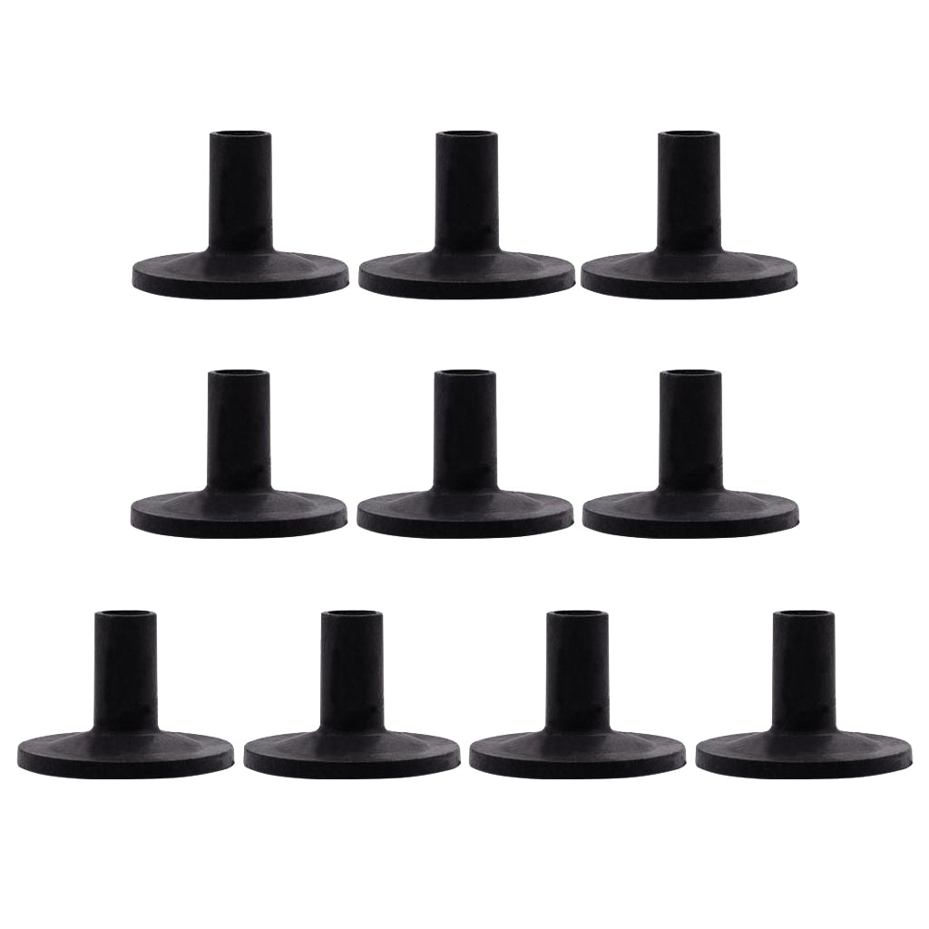 Maxbell 10pcs Black Cymbal Sleeves with Flange Base for Cymbal Set Parts
