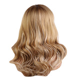 Maxbell 24 inch Women Long Curly Wavy Light Brown Synthetic Full Wigs with Wig Cap