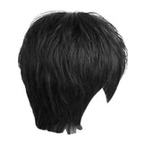 Maxbell Women Natural Short Straight Wig Human Hair Cosplay Wig with Side Part Bangs