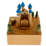 Maxbell Wooden Music Box Crafts Wind Up Toy Birthday Holiday Present - Blue Castle