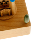 Maxbell Wooden Music Box Crafts Wind Up Toy Birthday Holiday Present - Blue Castle