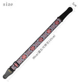 Maxbell 1 Piece Shoulder Embroidered Strap Belt for Acoustic Electric Guitar Red