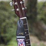 Maxbell 1 Piece Shoulder Embroidered Strap Belt for Acoustic Electric Guitar Red