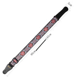 Maxbell 1 Piece Shoulder Embroidered Strap Belt for Acoustic Electric Guitar Red