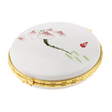 Maxbell Empty Ceramic Loose Powder Foundation Makeup Case Tin Pot Containers Red Lotus