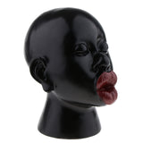 Maxbell Fashion Design Red Lip Black Head Model Mannequin for Hat Jewelry Display