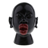 Maxbell Fashion Design Red Lip Black Head Model Mannequin for Hat Jewelry Display