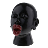 Maxbell Fashion Design Red Lip Black Head Model Mannequin for Hat Jewelry Display