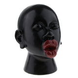 Maxbell Fashion Design Red Lip Black Head Model Mannequin for Hat Jewelry Display