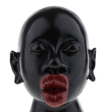 Maxbell Fashion Design Red Lip Black Head Model Mannequin for Hat Jewelry Display