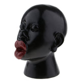 Maxbell Fashion Design Red Lip Black Head Model Mannequin for Hat Jewelry Display