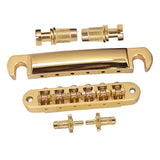 Maxbell A Set Roller Saddle Bridge Tail Bridge for EPI LP Electric Guitar Gold