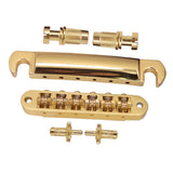 Maxbell A Set Roller Saddle Bridge Tail Bridge for EPI LP Electric Guitar Gold