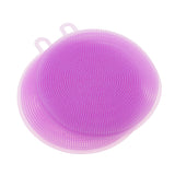 Maxbell 2 Pieces Kitchen Silicone Sponge Dish Washing Scrubber Brush Purple