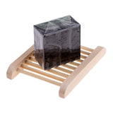 Maxbell Natural Plant Essential Oil Face Bath Soap Bar  + Wood Dish Bamboo Charcoal