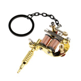 Maxbell Alloy Tattoo Gun Keychain Mini Tattooing Machine Necklace Pendant Decoration Gold 2