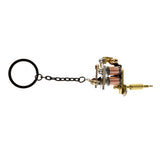 Maxbell Alloy Tattoo Gun Keychain Mini Tattooing Machine Necklace Pendant Decoration Gold 2