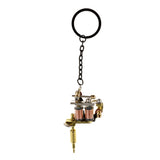 Maxbell Alloy Tattoo Gun Keychain Mini Tattooing Machine Necklace Pendant Decoration Gold 2