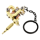 Maxbell Alloy Tattoo Gun Keychain Mini Tattooing Machine Necklace Pendant Decoration Gold 2