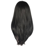 Maxbell Natural Real Human Hair Black Long Straight Lace Front Wigs Full Hairpieces