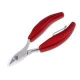 Maxbell Steel Nail Cuticle Cutter Toenails Thick Ingrown Clipper Trimmer Pliers Tool Red