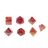 Maxbell 7pcs Polyhedral Dice D4 D6 D8 D10 D12 D20 for DnD RPG Games Red Yellow