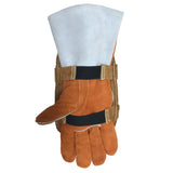 Maxbell Cowhide Leather Welding Gloves Protective Gloves Welder Hands Safety Brown