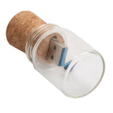 Maxbell Wooden Cork Glass Bottle U-Disk3.0 32GB Flash Drive Memory Stick Lovely Gift