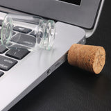 Maxbell Wooden Cork Glass Bottle U-Disk3.0 32GB Flash Drive Memory Stick Lovely Gift