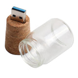 Maxbell Wooden Cork Glass Bottle U-Disk3.0 32GB Flash Drive Memory Stick Lovely Gift